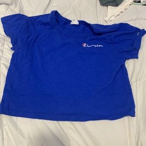 cropped blue champion tee